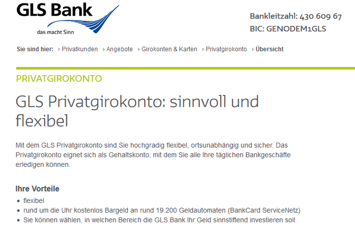 GLS Bank Girokonto